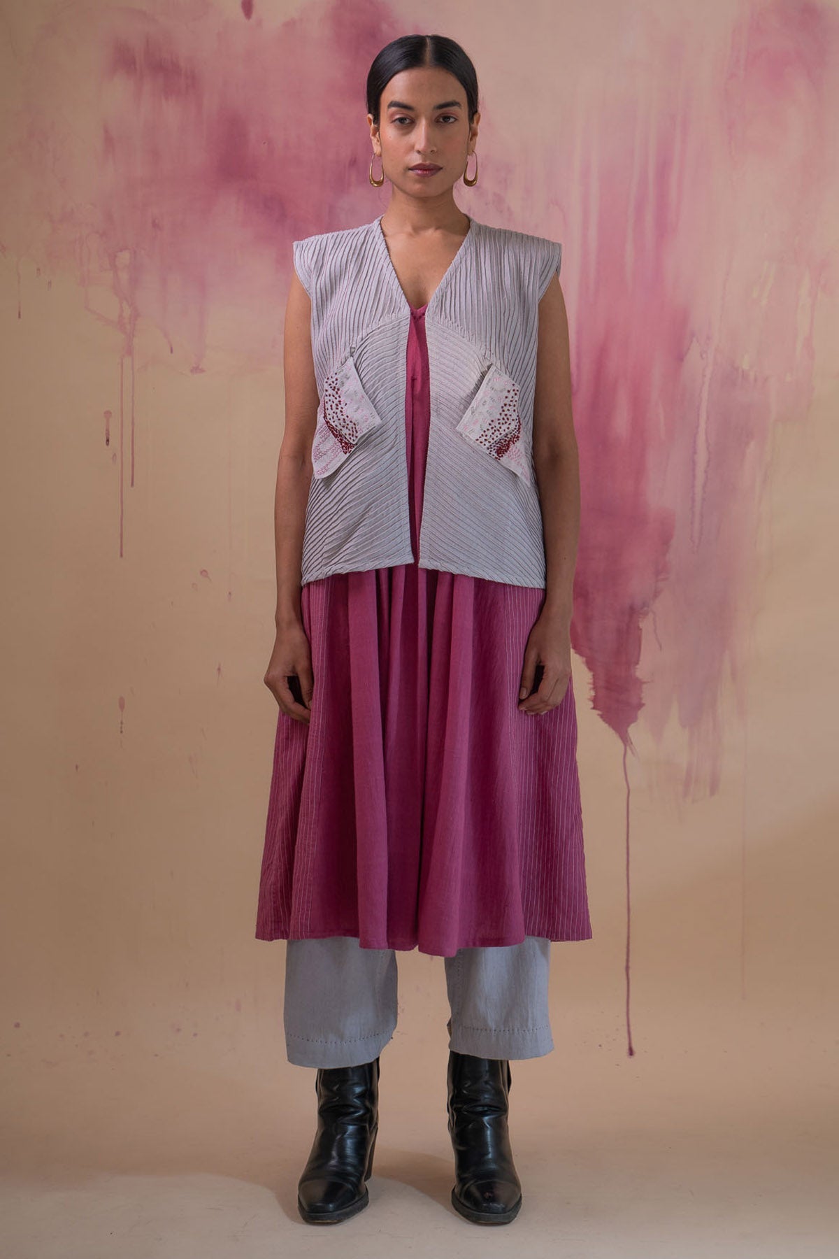 Buy Designer Flared Dress & Cropped Jacket By Lafaani